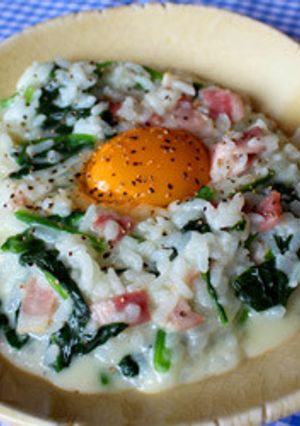 冷やご飯でカルボナーラ風リゾット★音更-レシピのメイン写真