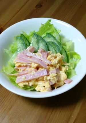 ハムタマゴのせサラダ-レシピのメイン写真