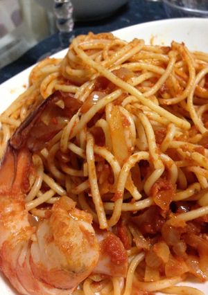 海老とソーセージのトマトソースパスタ-レシピのメイン写真
