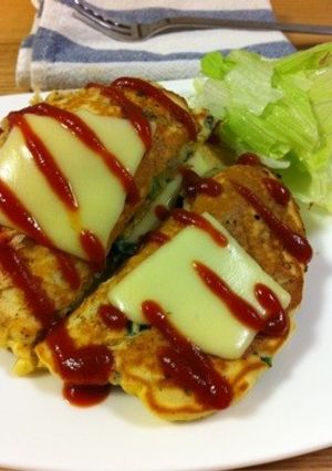 HM使用‼朝ごはん♪おかずパンケーキ⁈-レシピのメイン写真
