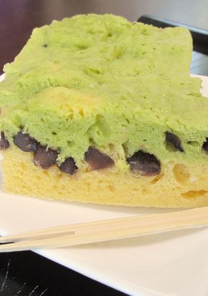 HMで抹茶あずきの2色蒸しパンケーキ-レシピのメイン写真