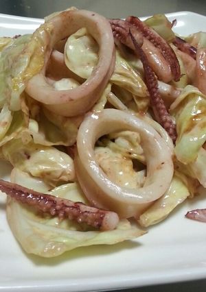 キャベツといかの醤油マヨ炒め-レシピのメイン写真