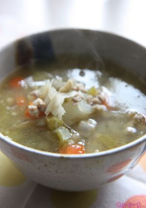 ごぼうとひき肉の＊野菜たっぷりスープ-レシピのメイン写真