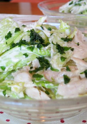蒸し鶏とレタスのごまマヨサラダ-レシピのメイン写真