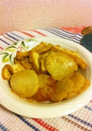 かぶと厚揚げのほっくり味噌炒め-レシピのメイン写真