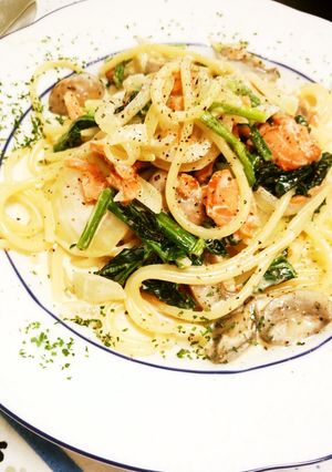 スモークサーモンのチーズクリームパスタ-レシピのメイン写真
