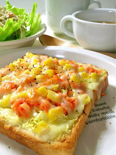 朝食にも♡鮭とキャベツで簡単トースト♬-レシピのメイン写真