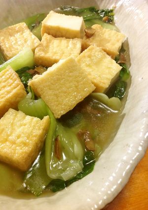 5分 厚揚げ豆腐とチンゲン菜の和あんかけ-レシピのメイン写真