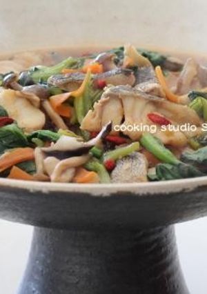 超簡単レシピ★小松菜と鱈の蒸し煮-レシピのメイン写真