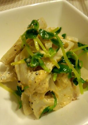 レンコンと豆苗のごまマヨあえ-レシピのメイン写真