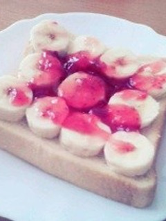 ☆朝食に苺バナナトースト☆-レシピのメイン写真