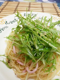 からし水菜とハムのパスタ-レシピのメイン写真