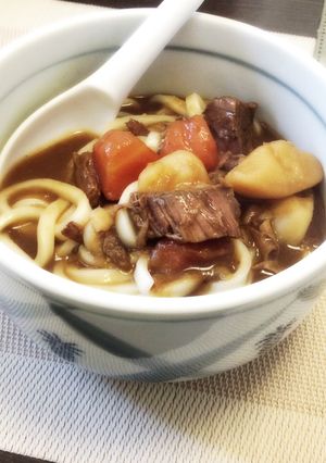 材料コレだけ!リメイク!残りカレーうどん-レシピのメイン写真