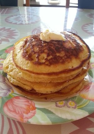 ホットケーキミックスでふわふわパンケーキ-レシピのメイン写真