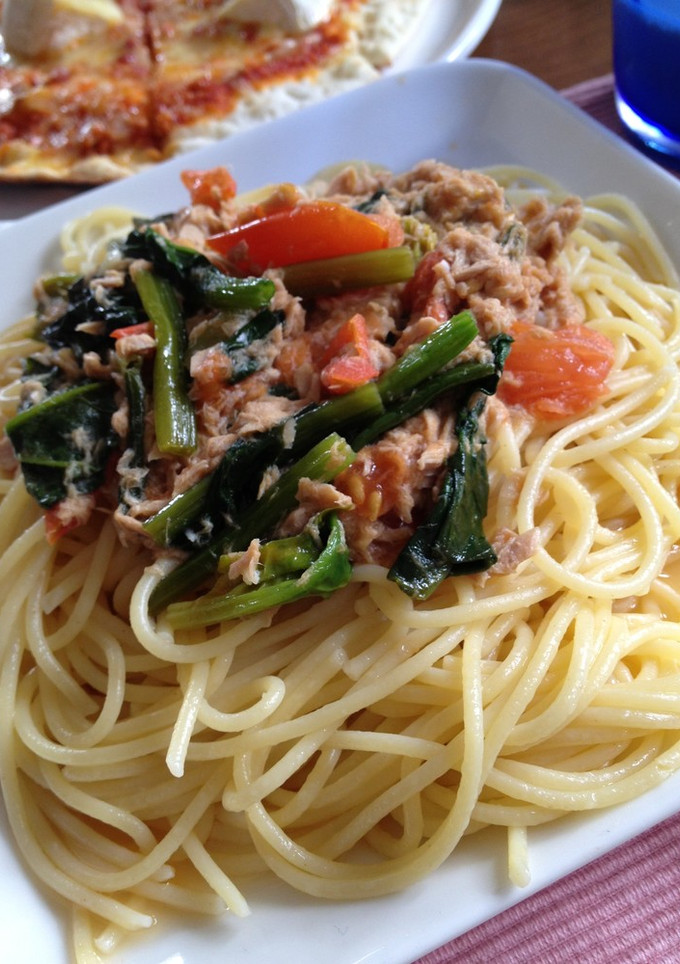 簡単♪トマトとほうれん草のパスタ-レシピのメイン写真
