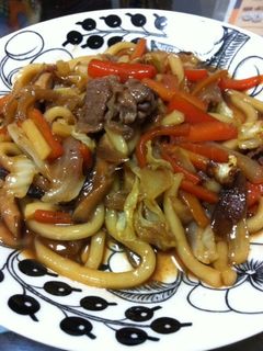 節約☻焼うどん(すき焼き風)-レシピのメイン写真
