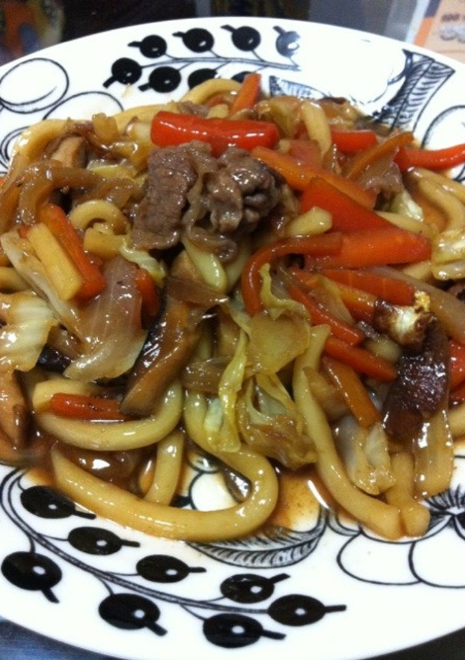 節約☻焼うどん(すき焼き風)-レシピのメイン写真