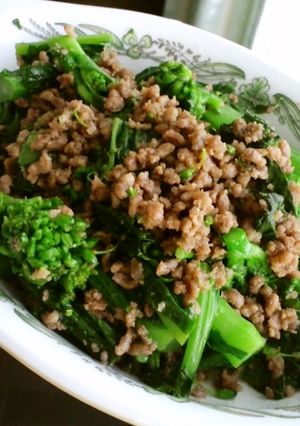 菜花のひき肉和え-レシピのメイン写真