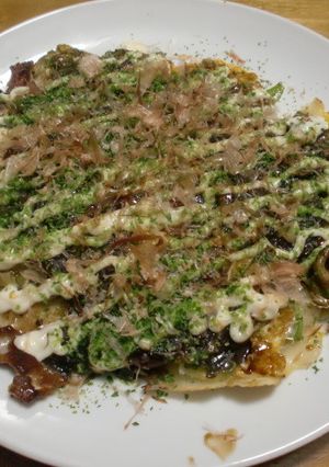 ホルモン入りねぎ焼き（お好み焼き風）-レシピのメイン写真