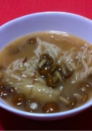 中学生のキノコともやしのお味噌汁-レシピのメイン写真
