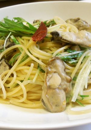 「浅漬けの素」を使った牡蠣と水菜のパスタ-レシピのメイン写真