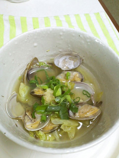 レンジで♥あさりとキャベツの和風スープ-レシピのメイン写真
