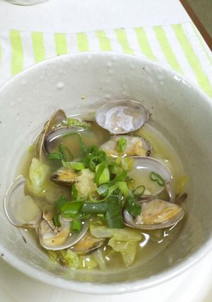 レンジで♥あさりとキャベツの和風スープ-レシピのメイン写真