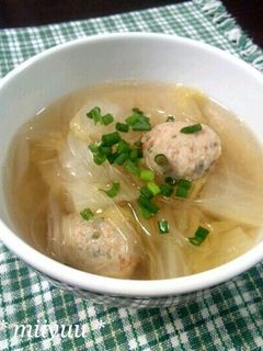 鶏団子と白菜のヘルシースープ ♡-レシピのメイン写真