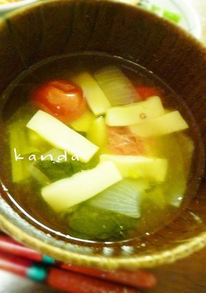 サツマイモとミニトマトのコンソメスープ-レシピのメイン写真