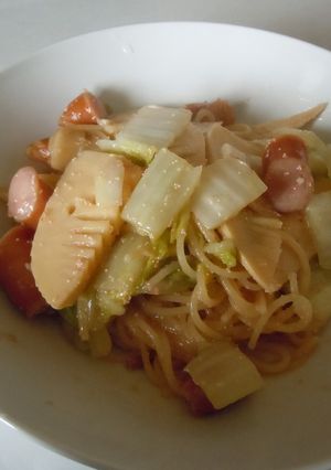 白菜＆タケノコの和風パスタ-レシピのメイン写真