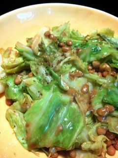 簡単すぎる!納豆キャベツの炒め-レシピのメイン写真
