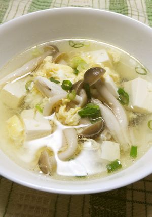 豆腐としめじと卵の酸っぱいスープ-レシピのメイン写真