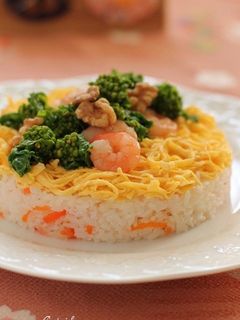 ひな祭りに♪菜の花と海老のちらしずし-レシピのメイン写真
