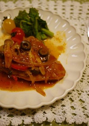 フルブラでバジル風味チキンバスク風煮込み-レシピのメイン写真