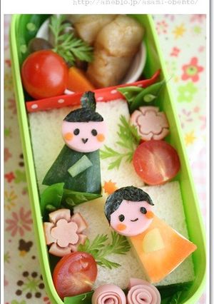 ひな祭りキャラ弁*つるし雛風なお雛様-レシピのメイン写真
