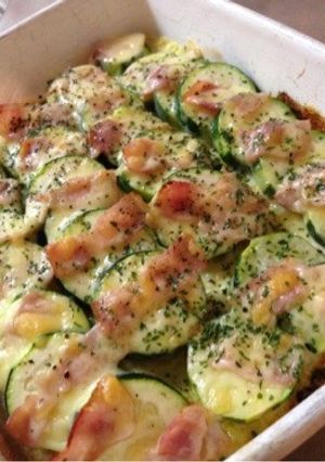簡単。ズッキーニとベーコンのチーズ焼き。-レシピのメイン写真