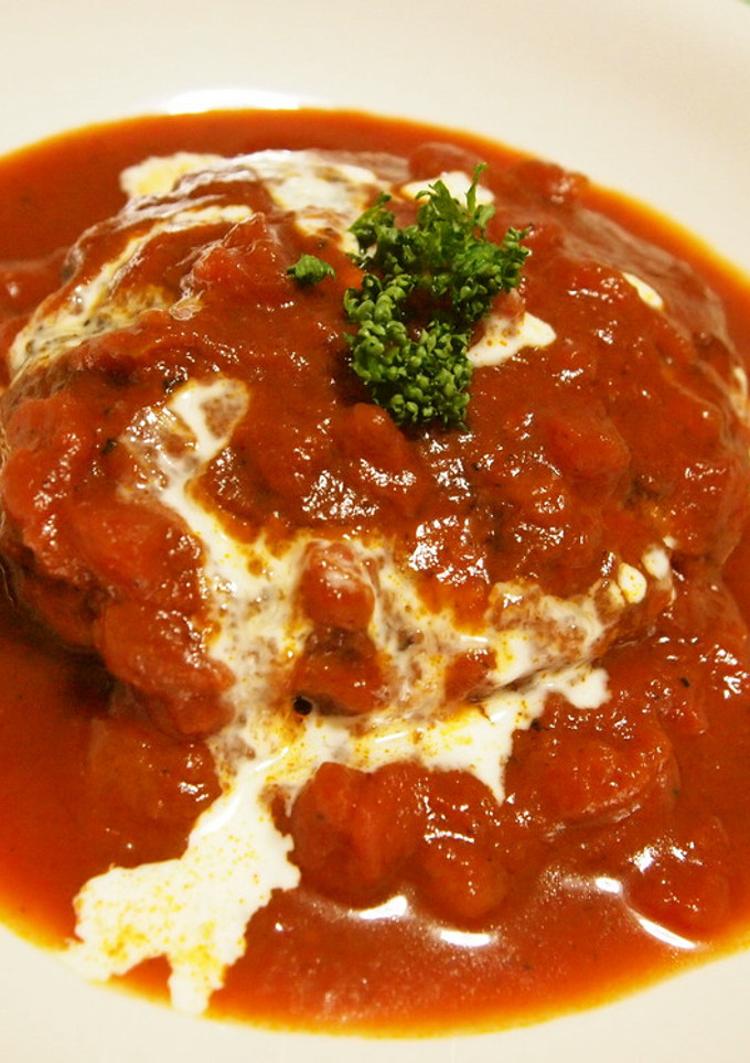 トマトソースの煮込みハンバーグ-レシピのメイン写真