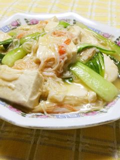 青梗菜と豆腐とかにかまのうま煮-レシピのメイン写真