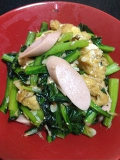 小松菜と油揚げの炒め物-レシピのメイン写真