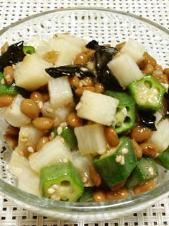長芋・おくら・納豆の和え物-レシピのメイン写真