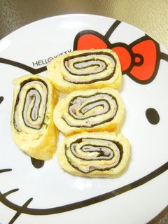 のりとハムでクルクル卵焼き-レシピのメイン写真