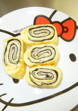 のりとハムでクルクル卵焼き-レシピのメイン写真