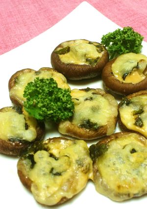 今日のおつまみ⑯❤しいたけのチーズ焼き❤-レシピのメイン写真