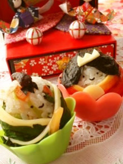 雛祭りのキャラ弁にも♪お雛様おにぎり-レシピのメイン写真