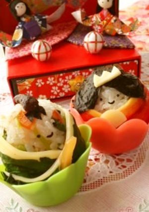 雛祭りのキャラ弁にも♪お雛様おにぎり-レシピのメイン写真