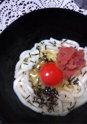 ランチに★明太バター釜玉うどん-レシピのメイン写真
