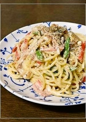 和えるだけ❀梅チーズクリームパスタ-レシピのメイン写真