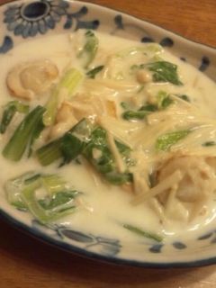 ベビーホタテと青梗菜でさっとクリーム煮-レシピのメイン写真