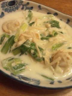 ベビーホタテと青梗菜でさっとクリーム煮-レシピのメイン写真