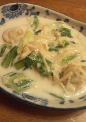 ベビーホタテと青梗菜でさっとクリーム煮-レシピのメイン写真